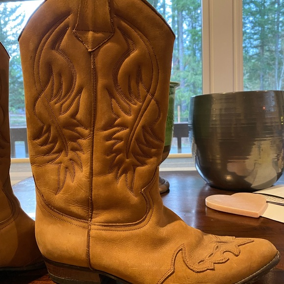 Vintage Guess by Marciano Suede cowboy boots sz 8 1/2 - Picture 5 of 9